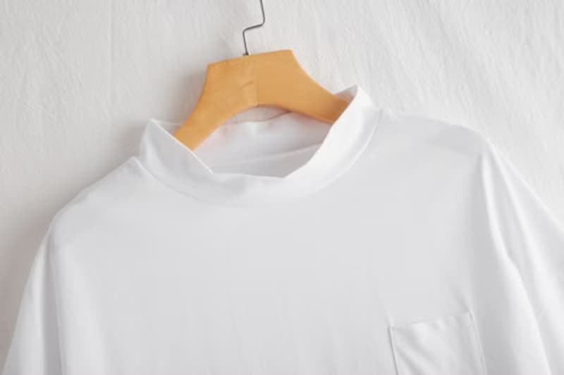 気付けば手に取る　コットンカットソー  ボトルネック7分袖Tシャツ　カットソー 220601-1