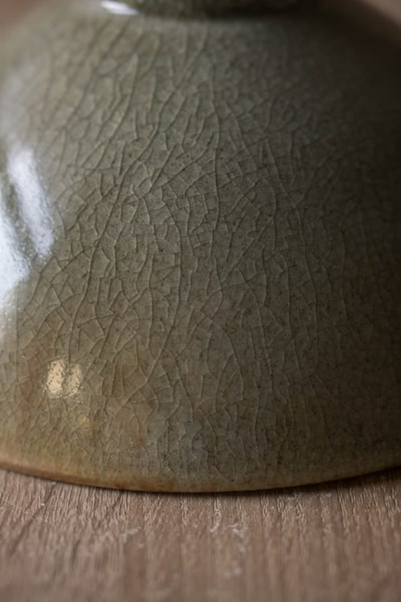 柴燒青瓷窯變大碗公