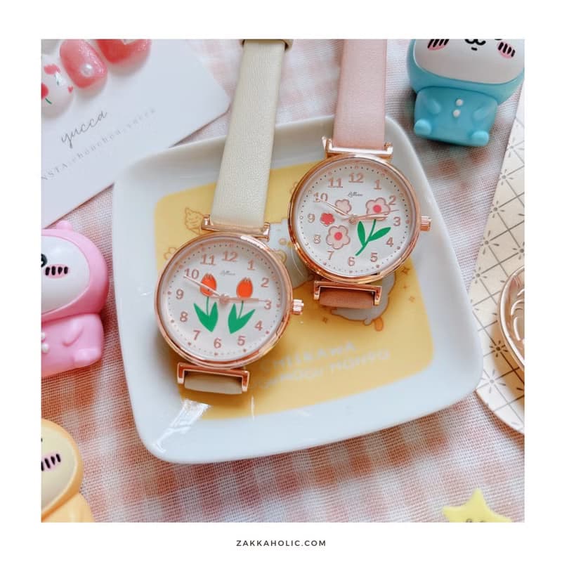 畢業禮物 免運 復古 昭和 花花 女裝手錶 Flowers Watch