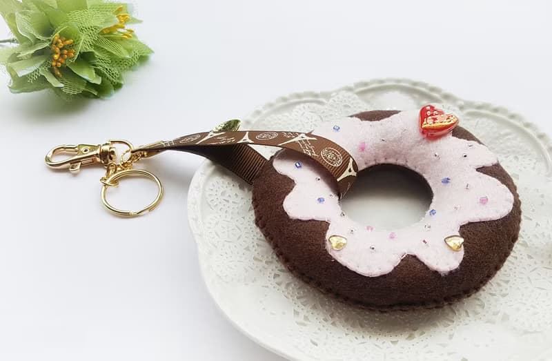 巧克力草莓Donuts 吊飾 鑰匙圈 聖誕禮物 七夕情人節禮物