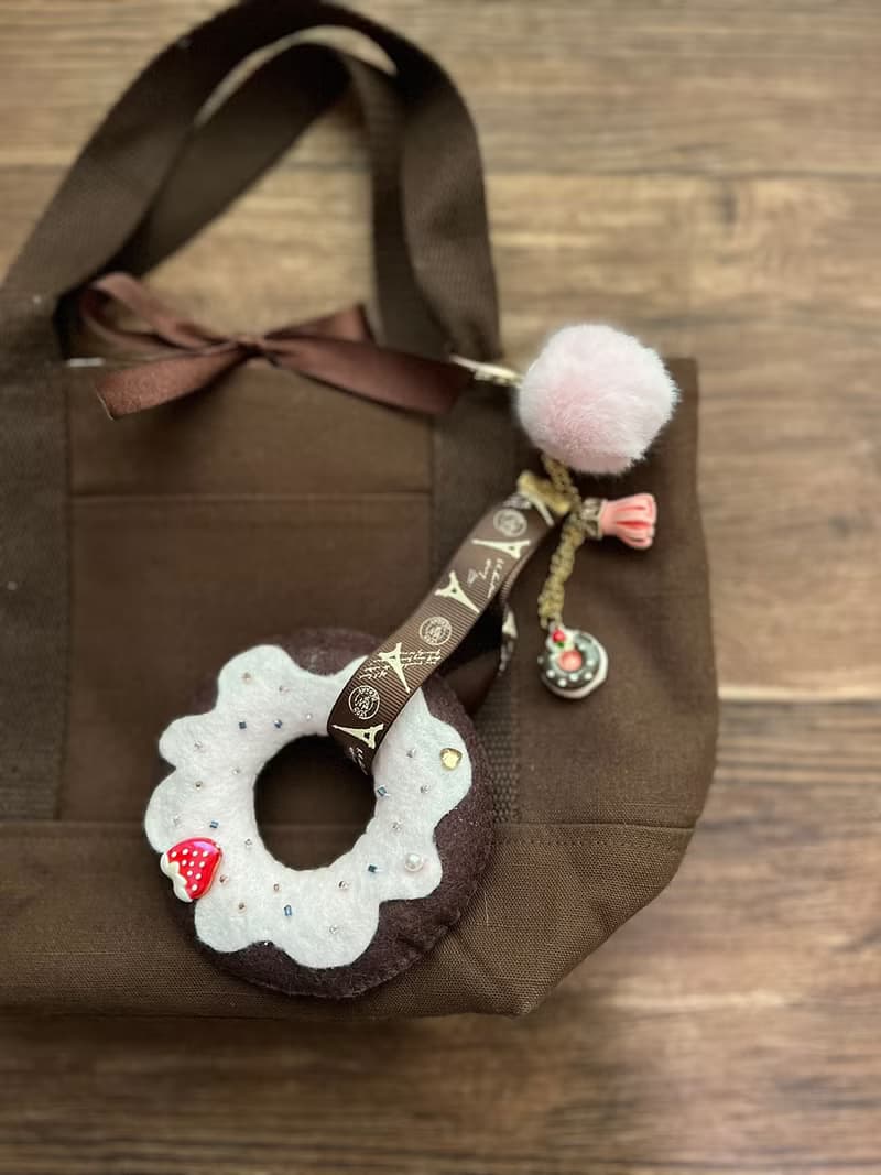 巧克力草莓Donuts 吊飾 鑰匙圈 聖誕禮物 七夕情人節禮物