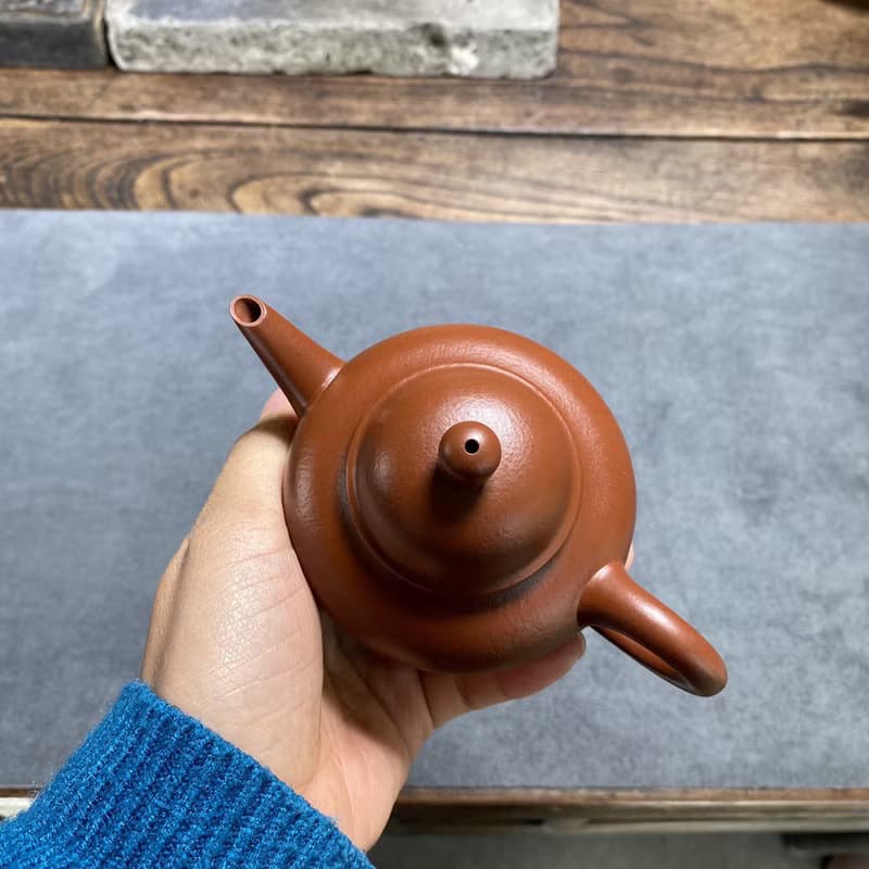 送禮紫砂壺茶壺水平壶 全手工 160ml 刘素素 极品皱皮朱泥 透气性