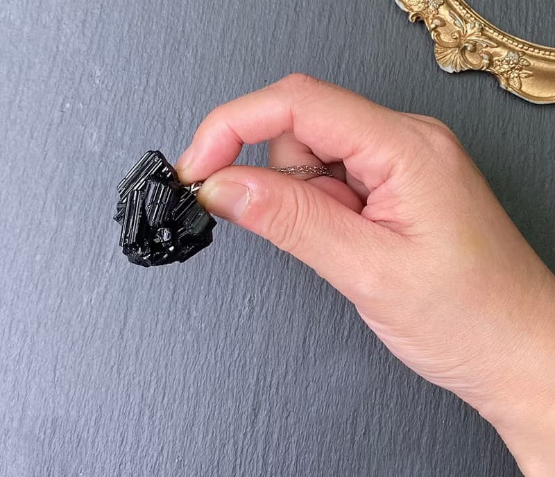 能量原礦-天然精品黑碧璽925純銀鈦鋼項鍊 避邪保平安 避小人