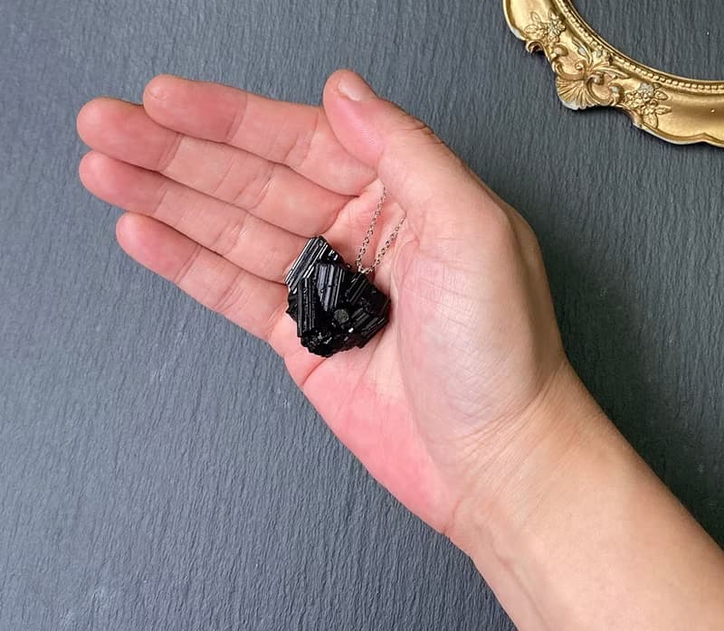 能量原礦-天然精品黑碧璽925純銀鈦鋼項鍊 避邪保平安 避小人