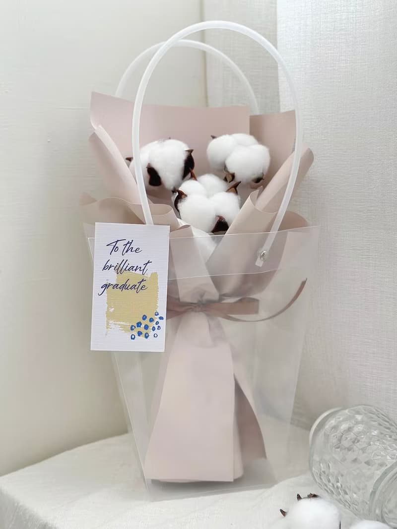 棉花花束 鬼怪花束 棉花 畢業花束 幼稚園畢業 乾燥花 永生花