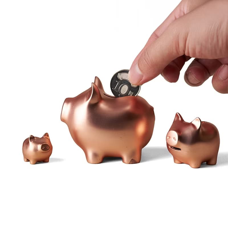 GOLDENPIG | 招財金豬 大豬小豬落御盤 霧玫瑰金