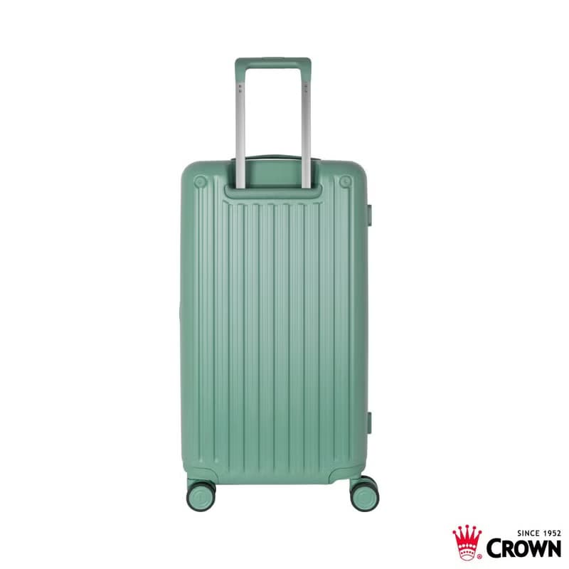 【CROWN】28吋 BOXY 前開框架胖胖拉桿箱 託運箱  大地綠