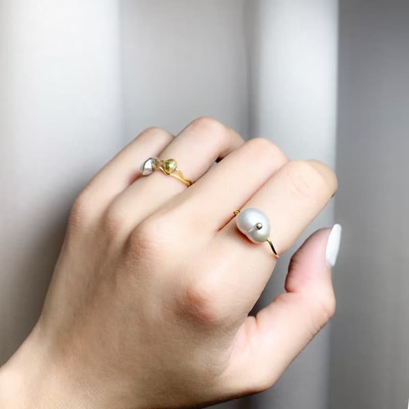 隱喻- 海潮 戒指 (鑲鑽)(銀線戒) Metaphor - Tidal Ring