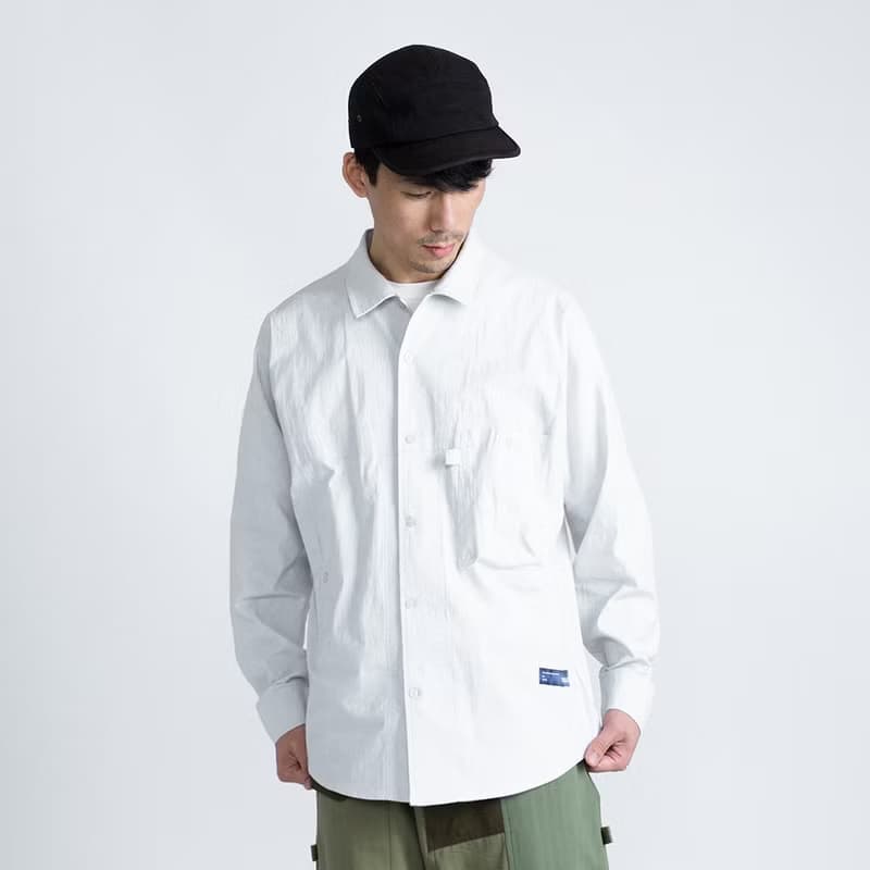 Work shirt 格子長袖多口袋寬松休閑工裝襯衫