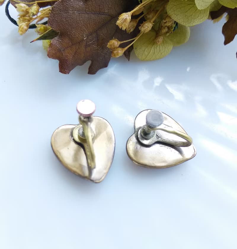 Vintage Jewelry 西洋古董飾品 Morpho Butterfly 愛心 栓式耳環