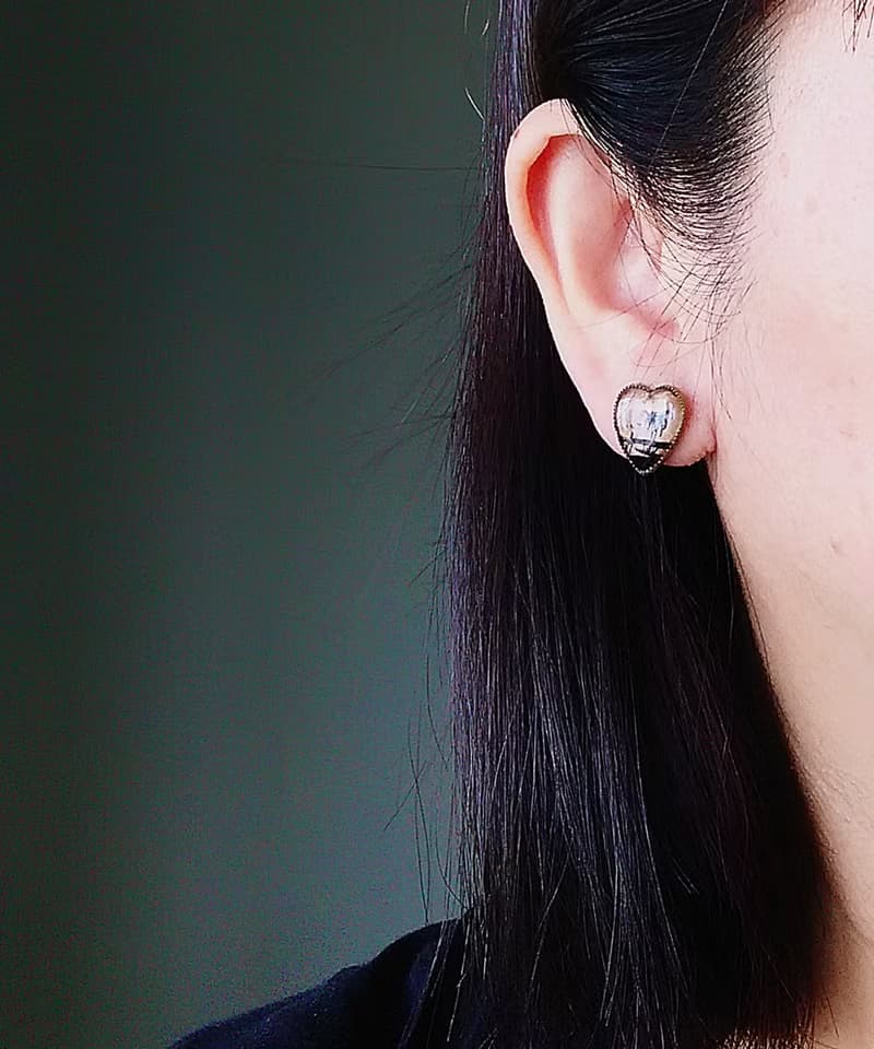 Vintage Jewelry 西洋古董飾品 Morpho Butterfly 愛心 栓式耳環