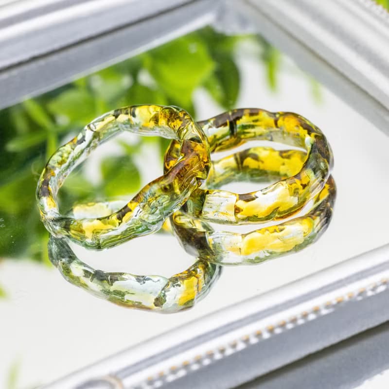 混色紋理玻璃戒指