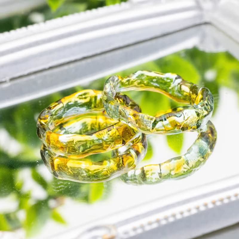 混色紋理玻璃戒指