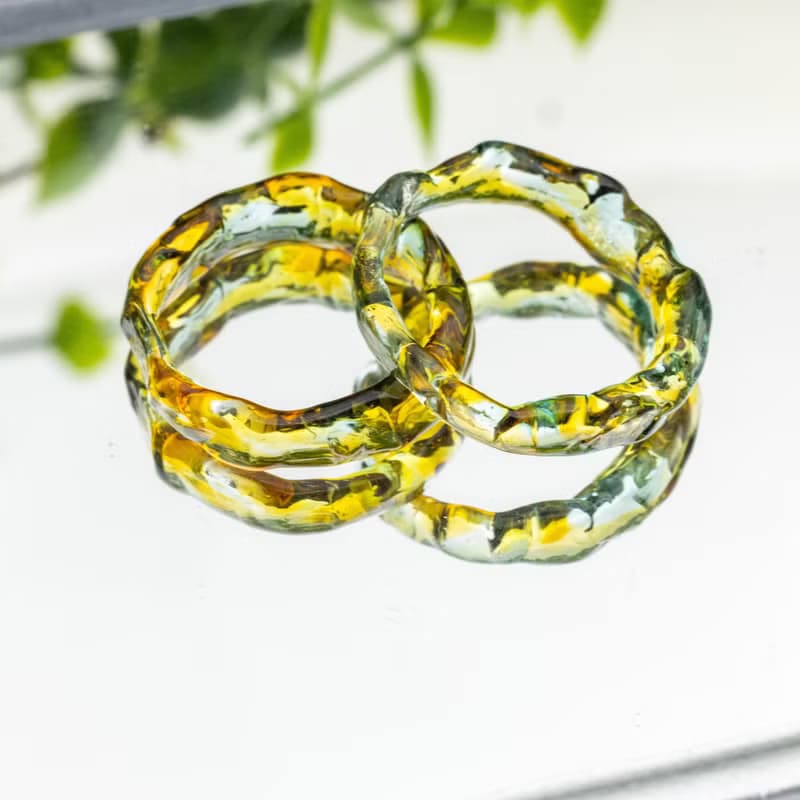 混色紋理玻璃戒指