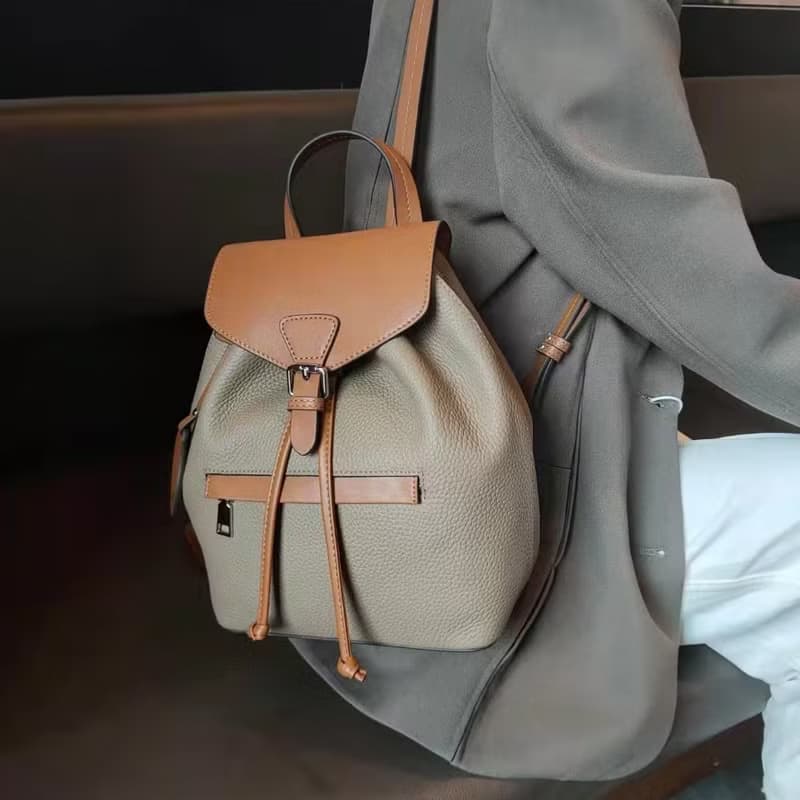 真皮雙肩包 全牛皮後背包 女休閒小背包 mini可愛單肩斜挎包 禮物