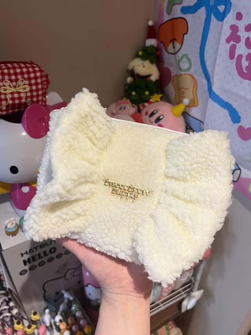 Sweetstore Supply原創忌廉羊羔蝴蝶結化妝包便攜收納包