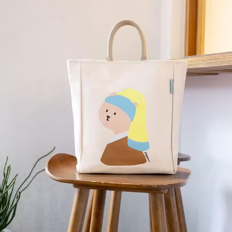 珍珠耳環的少女貓定番托特包