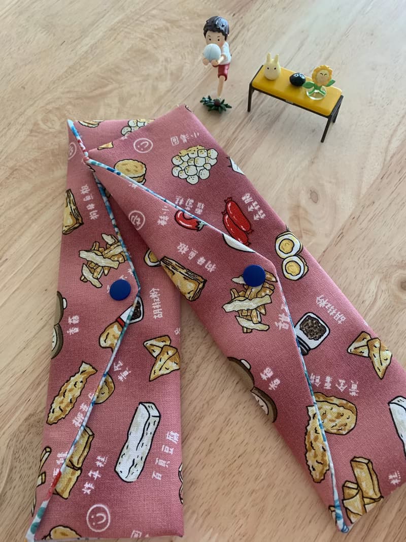 文青風環保純棉筷袋 深夜美食 浪漫粉嫩 日本 潮物 收納 手作餐具