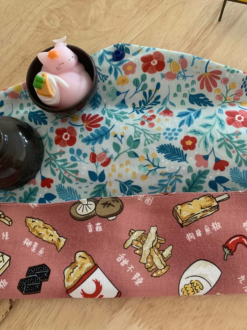 文青風環保純棉筷袋 深夜美食 浪漫粉嫩 日本 潮物 收納 手作餐具