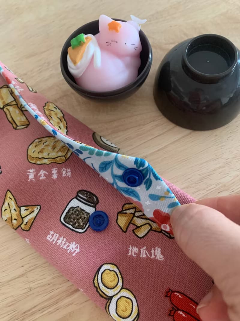 文青風環保純棉筷袋 深夜美食 浪漫粉嫩 日本 潮物 收納 手作餐具