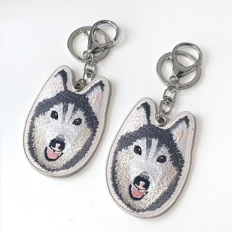 【毛小孩】兩入寵物刺繡鑰匙圈