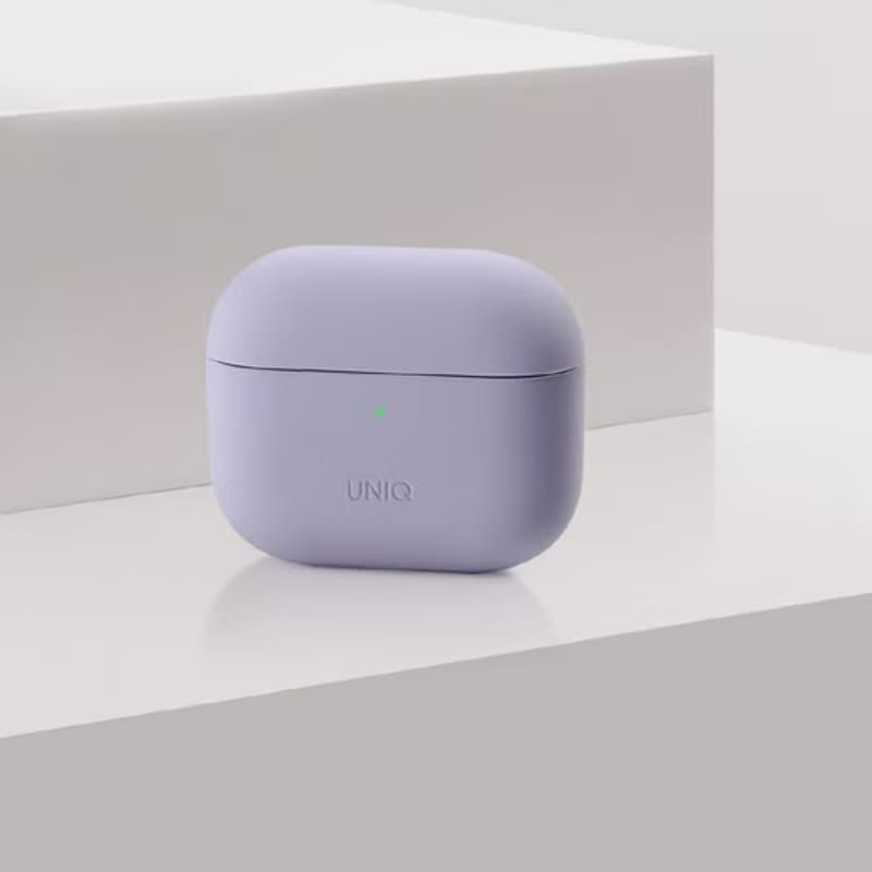 AirPods 3代 Lino簡約液態矽膠藍牙耳機保護套-紫色