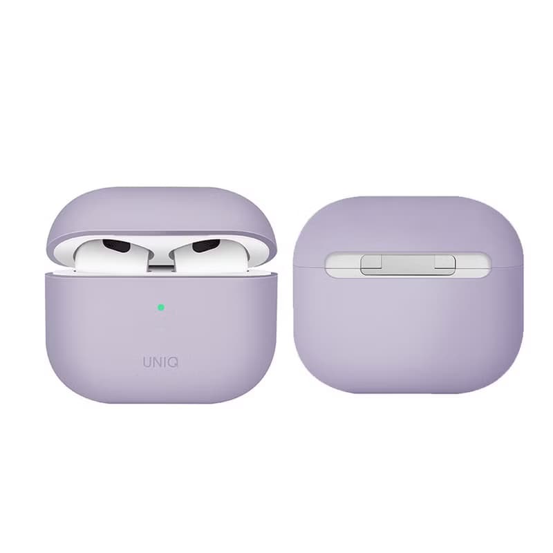 AirPods 3代 Lino簡約液態矽膠藍牙耳機保護套-紫色