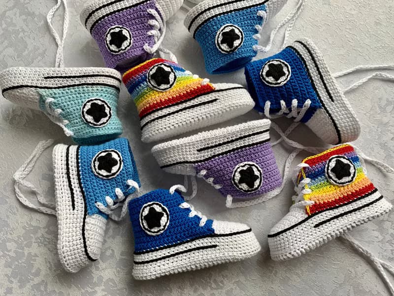 Cute Converse Baby Booties Baby Newborn Shoes Gift Baby Reveal Party Family Look