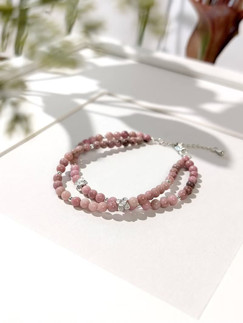 【玫瑰石手鍊 - 愛情與人緣】花語能量 台灣手作天然石