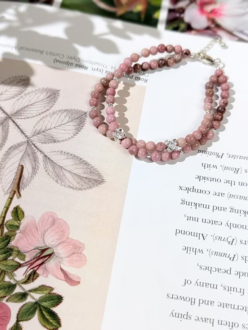 【玫瑰石手鍊 - 愛情與人緣】花語能量 台灣手作天然石