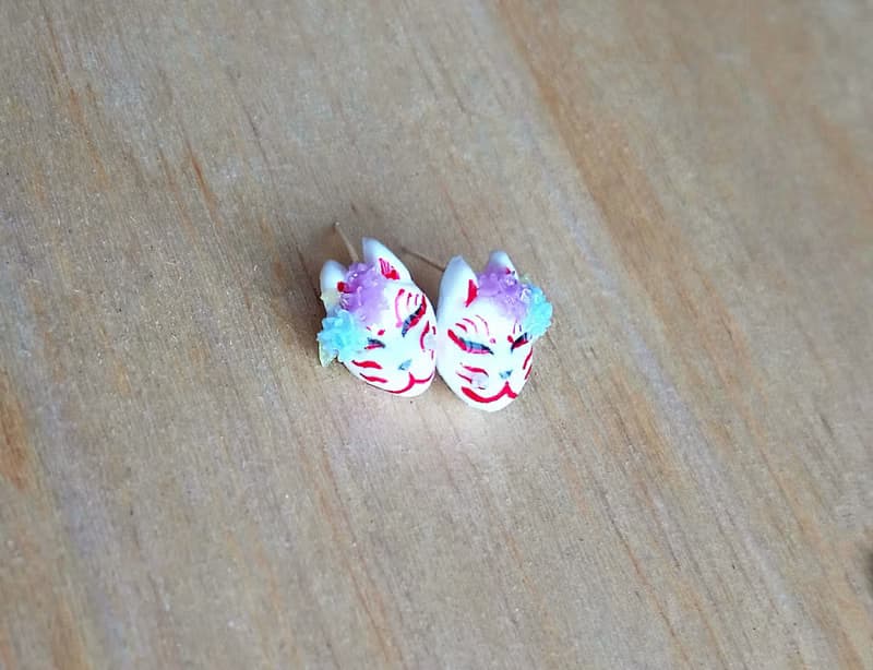 紫陽狐狸面具 純銀耳環/耳夾