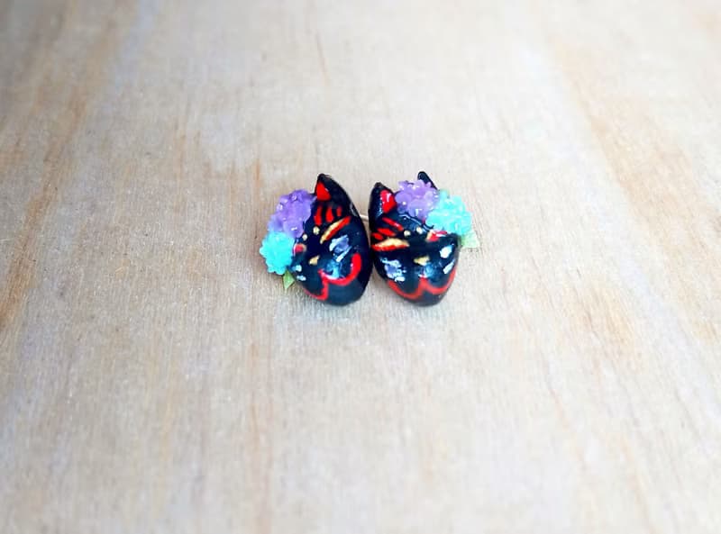 紫陽狐狸面具 純銀耳環/耳夾