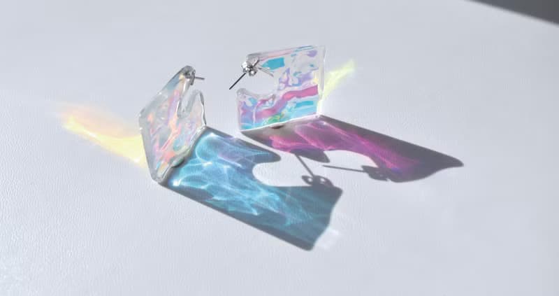 オーロラ水面ピアス/イヤリング