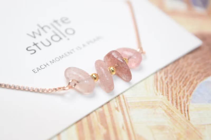 【良緣】*單手能戴 天然草莓晶 全925純銀索帶手鍊 (銀/金/玫瑰)