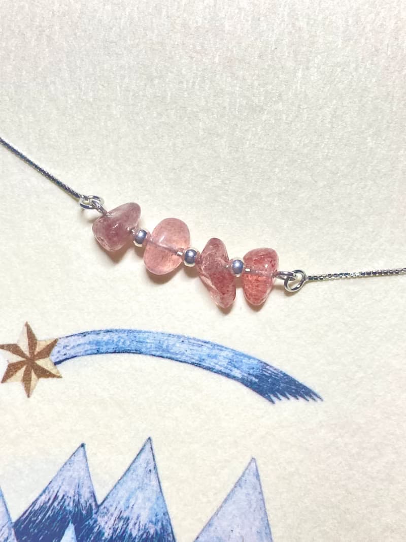 【良緣】*單手能戴 天然草莓晶 全925純銀索帶手鍊 (銀/金/玫瑰)