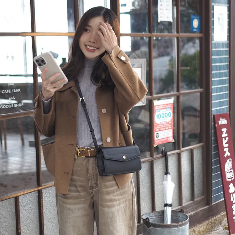 Irene (Black) :  Multi-function bag, clutch , long wallet, mini crossbody