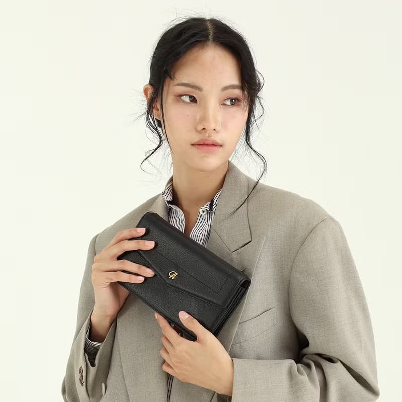 Irene (Black) :  Multi-function bag, clutch , long wallet, mini crossbody