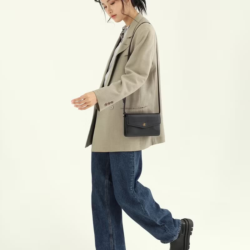 Irene (Black) :  Multi-function bag, clutch , long wallet, mini crossbody