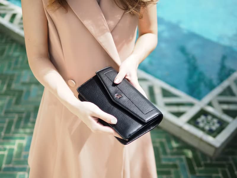 Irene (Black) :  Multi-function bag, clutch , long wallet, mini crossbody