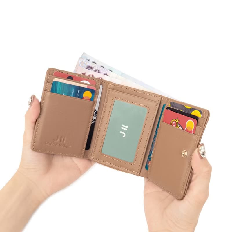 短夾-柔膚牛皮3折扣式短夾-5052-5-多色任選