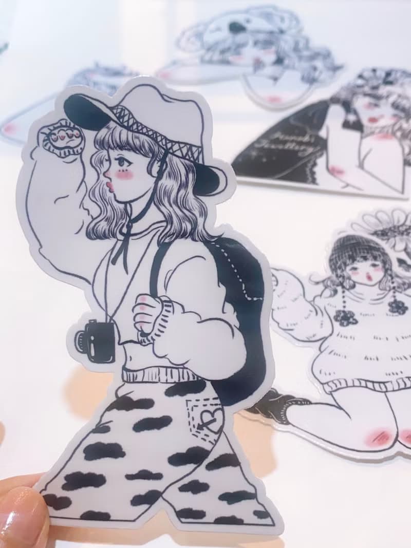 be you own girls 插畫透明貼紙 六張入