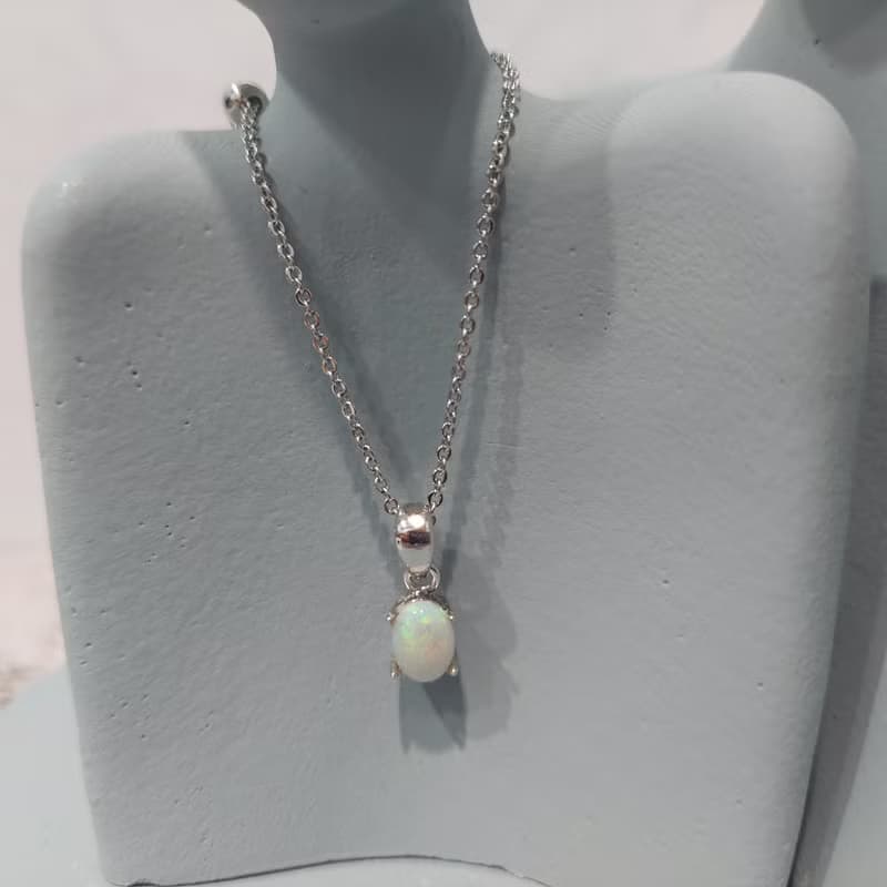 天然彩蛋白石項鍊