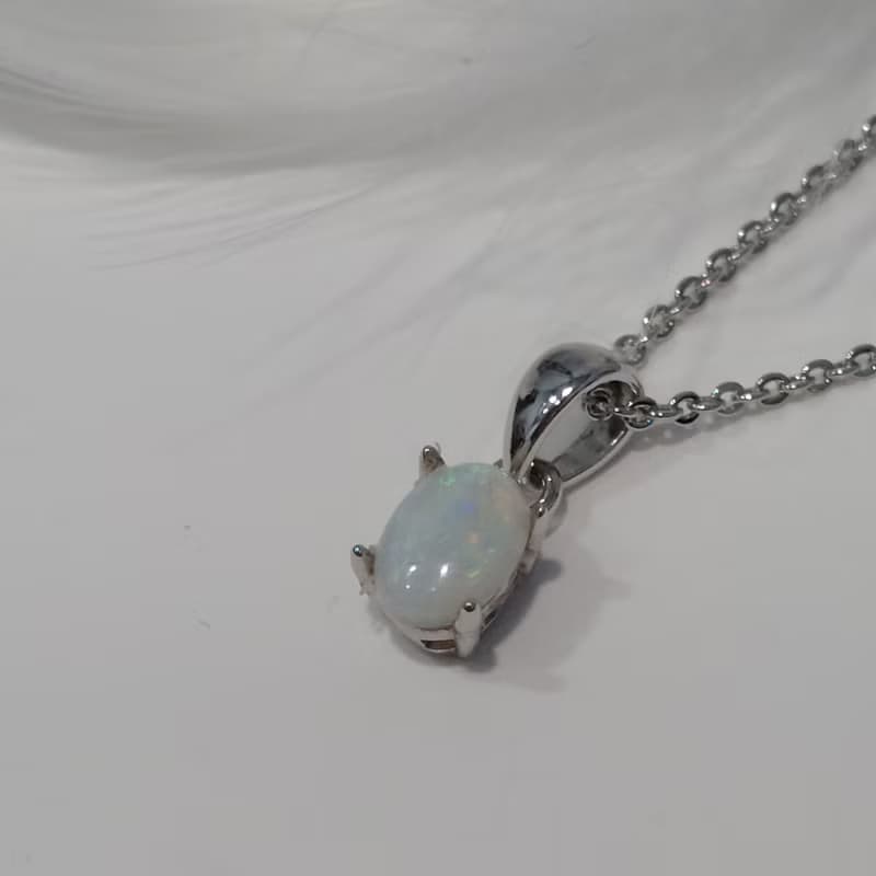 天然彩蛋白石項鍊