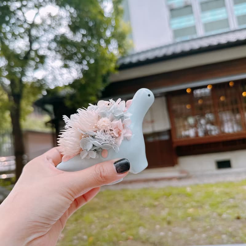 動物森林 乾燥花 永生花 乾燥花盆 盆栽 佈置 情人節 彌月禮(恐龍