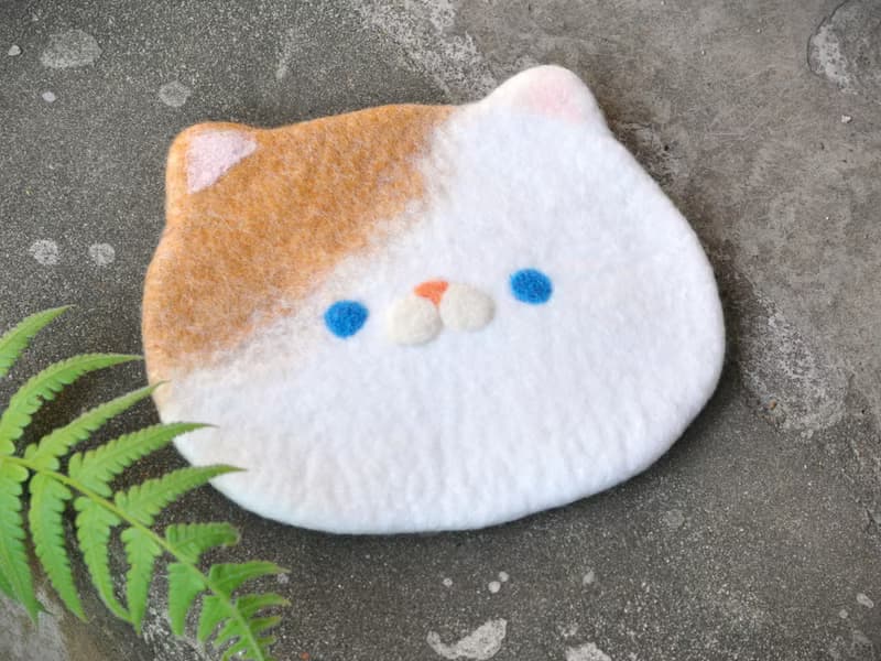 【體驗】濕氈小花貓零錢包羊毛氈體驗課程