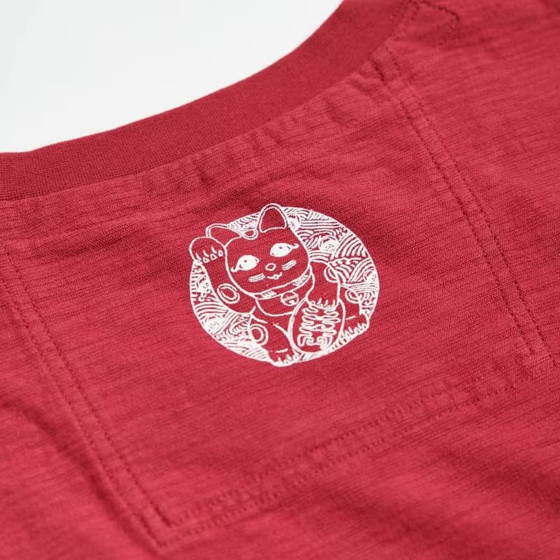 江戶勝 日系 男裝 招財貓短袖T恤(暗桔色) #上衣