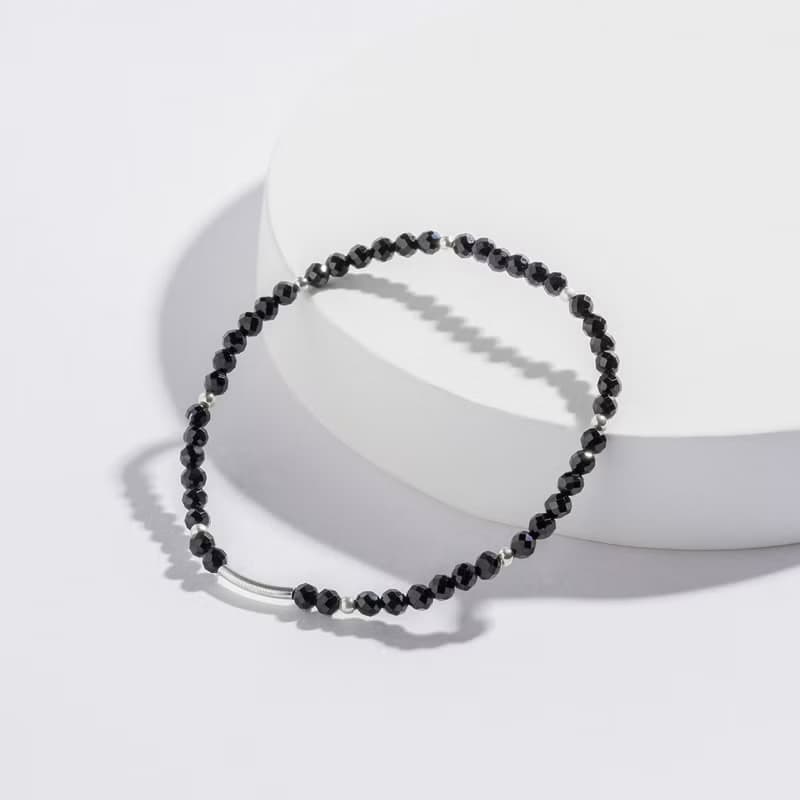 (自信+護身符) 微光時刻 | 黑尖晶 S925純銀 | 天然水晶手鍊