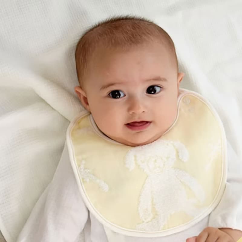 【kontex】日本製純棉圍兜口水巾 Macaron系列棉紗狗狗(三色可選)