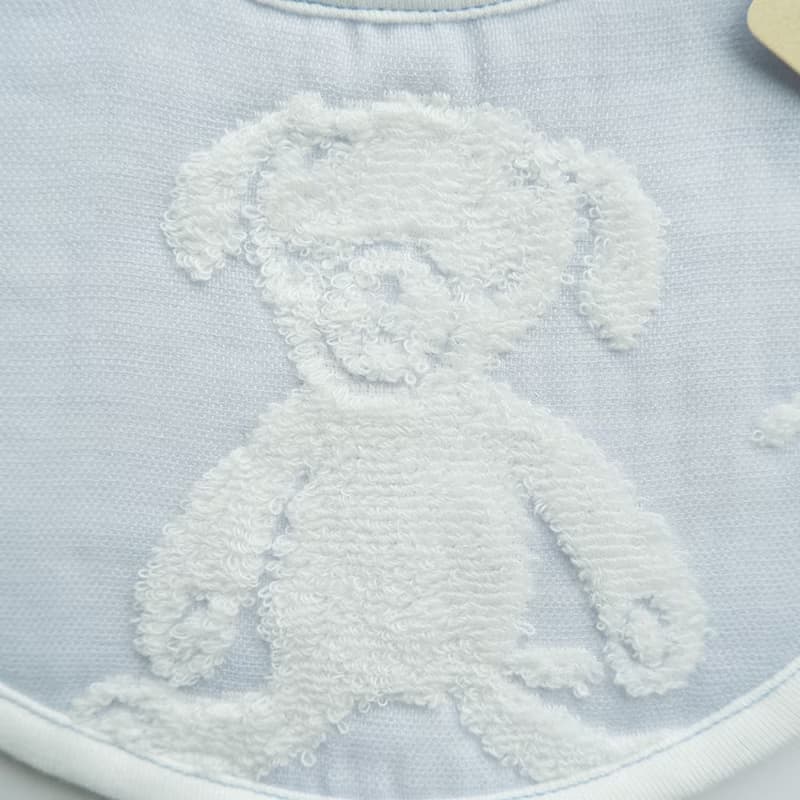 【kontex】日本製純棉圍兜口水巾 Macaron系列棉紗狗狗(三色可選)