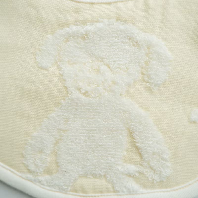 【kontex】日本製純棉圍兜口水巾 Macaron系列棉紗狗狗(三色可選)